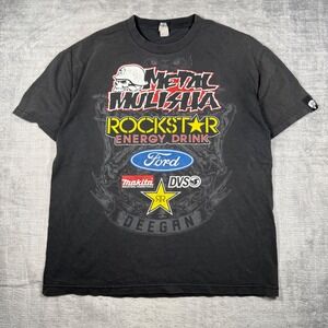 Metal Mulisha Shirt Mens XL Black Vtg Y2K Brian Deegan Rockstar Racing Motocross